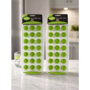 NWT Cook's Kitchen Green Ice Cube Tray 21 Small Dome Ice Cubes/Snack Pack of 2
